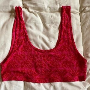 Love me like a savage hot pink bralette with hearts